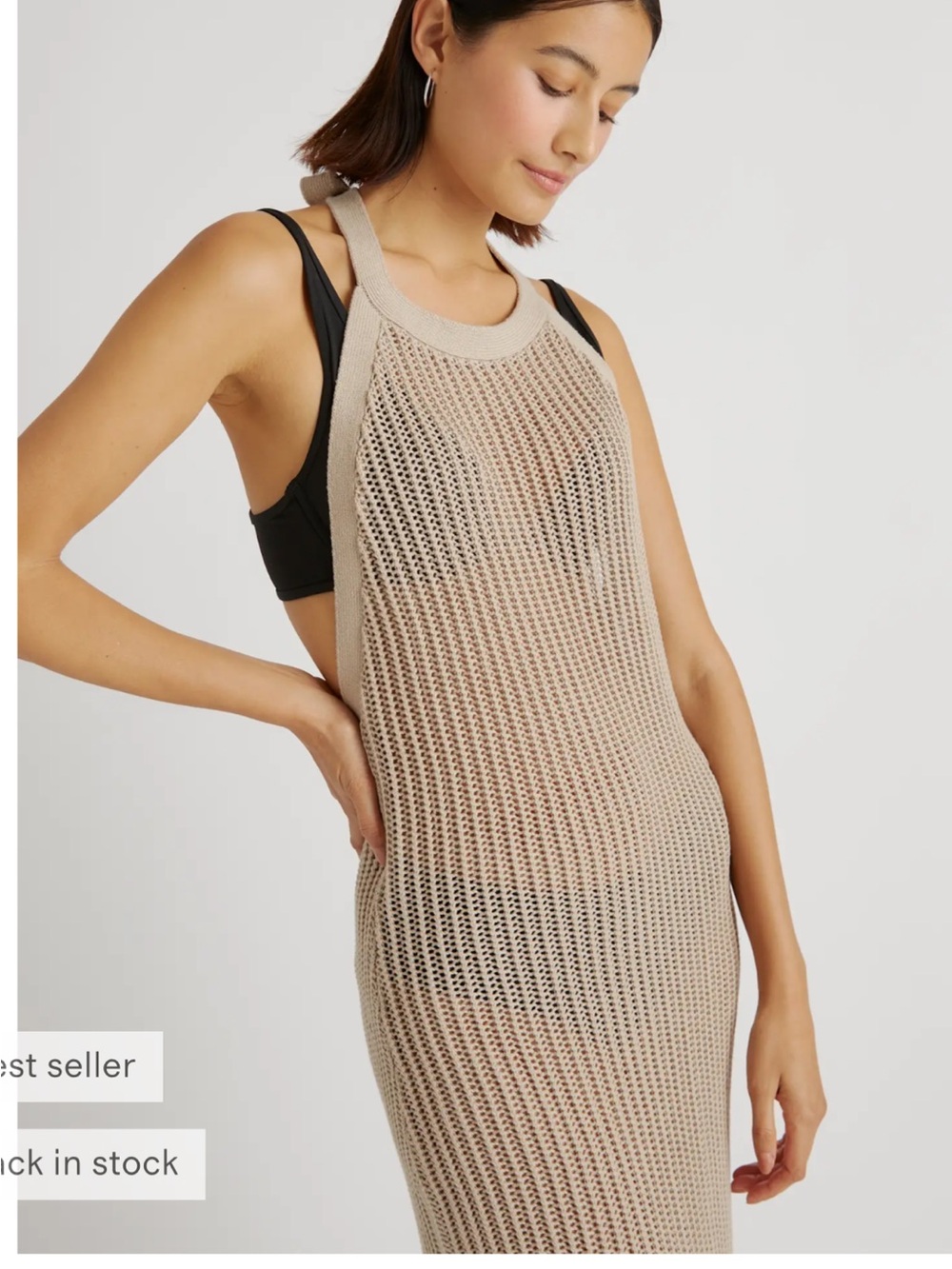 Quince 100% Organic Cotton Open-Knit Cover-Up Maxi Dress M NWT - Picture 4 of 7